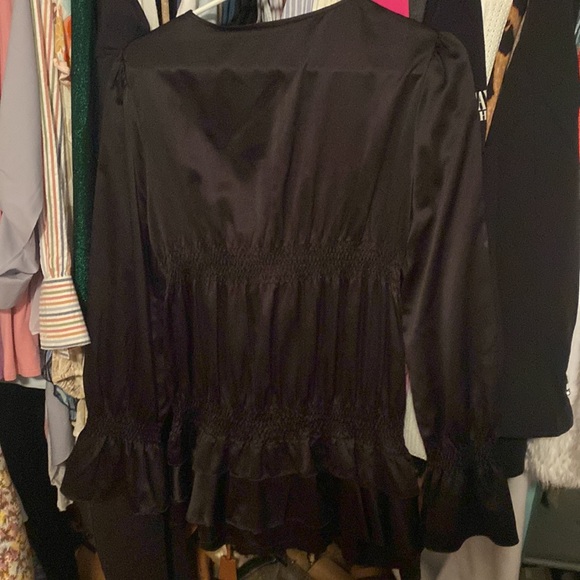 Satin long sleeve bow shirt. - Picture 2 of 2